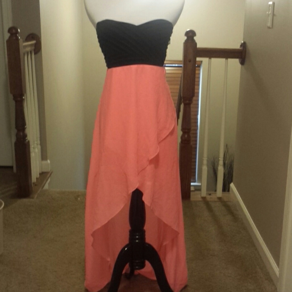 High low pink dress
